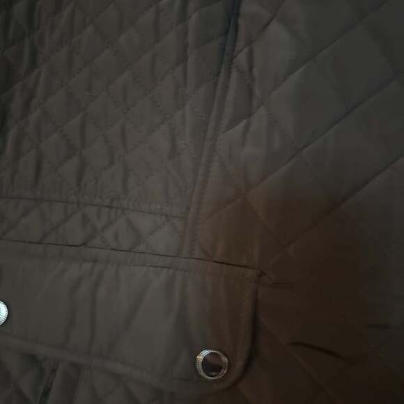 Liz Claiborne Black Quilted Everyday Coat Jacket Zip Snap Button - Picture 6 of 8